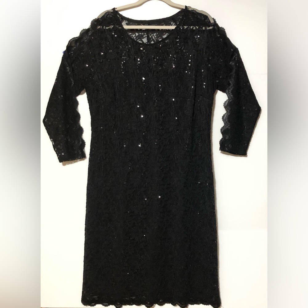 Candalite Women’s Black Lace Sheath Cocktail Dress Size 2X